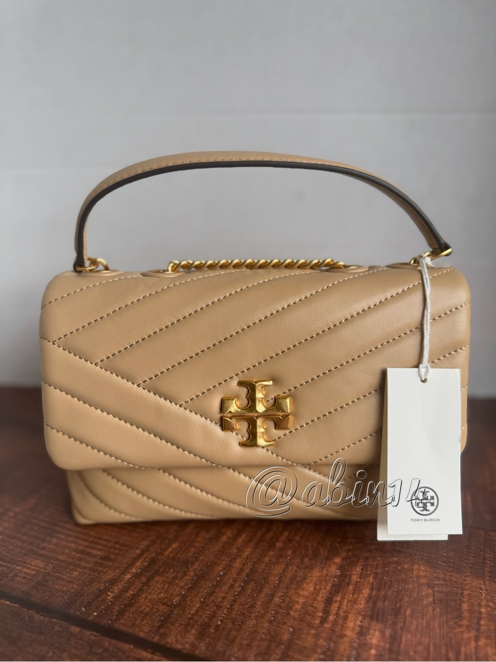 Tory Burch Kira Small Convertible Leather Shoulder Crossbody Bag Desert Dune